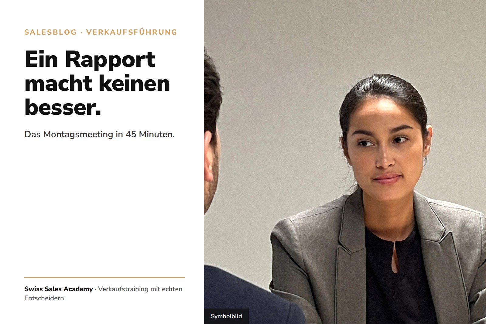 Blogbild_7525_pipeline-meeting Symbolbild: Verkaufsleiterin hört in einer Teamsitzung aufmerksam zu